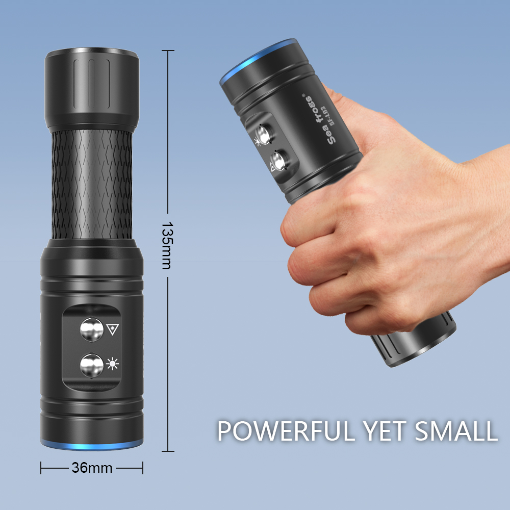 Strbea-linterna LED de 1000 lú - Underwater Flashlight reseña y precio